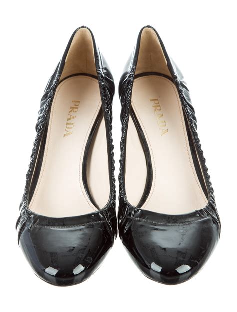 saks prada patent leather round-toe 55mm pump|saks pumps shoes for women.